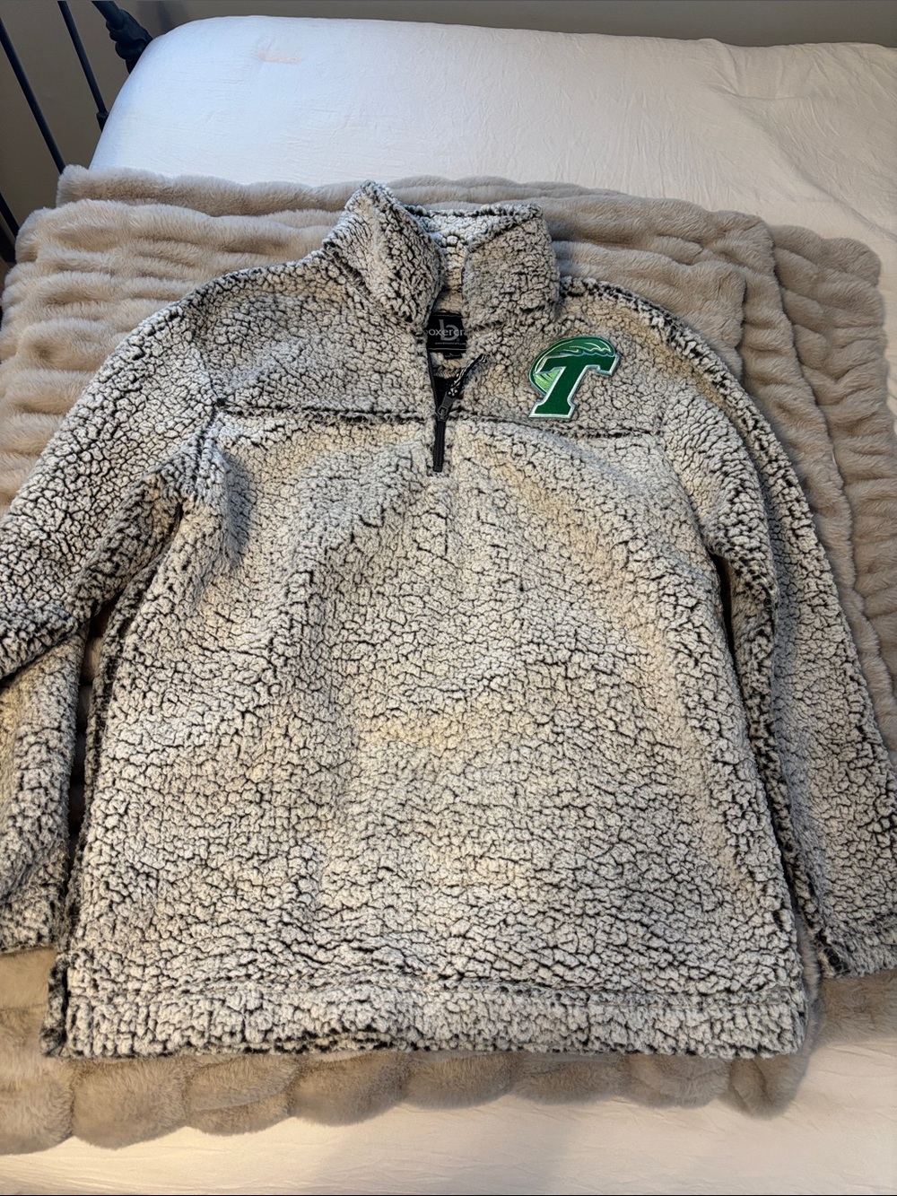 boxercraft Sherpa Pullover - Gray with Tulane Patch